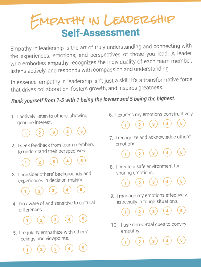 Empathy In Leadership Worksheet