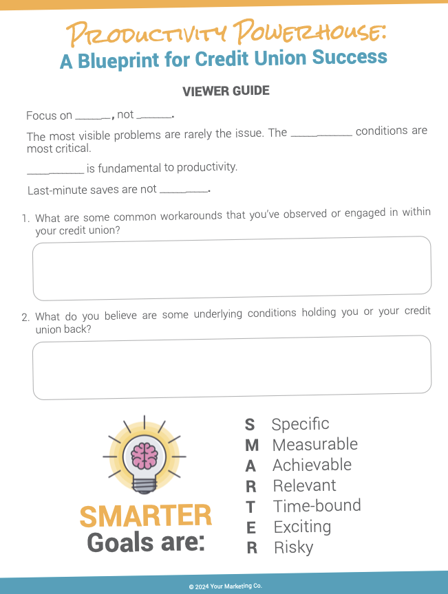Productivity Powerhouse: A Blueprint for Credit Union Success Worksheet