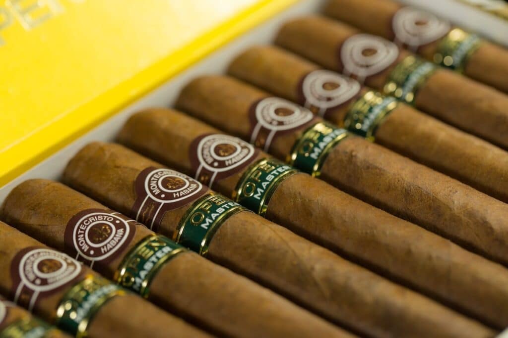 Cigars laid out in a line